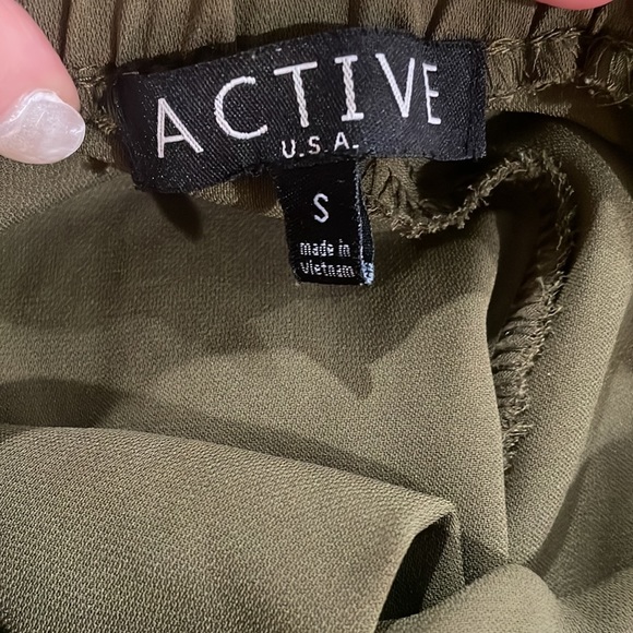 Active, size small, olive, straight leg, trousers, with front pockets - Picture 7 of 8